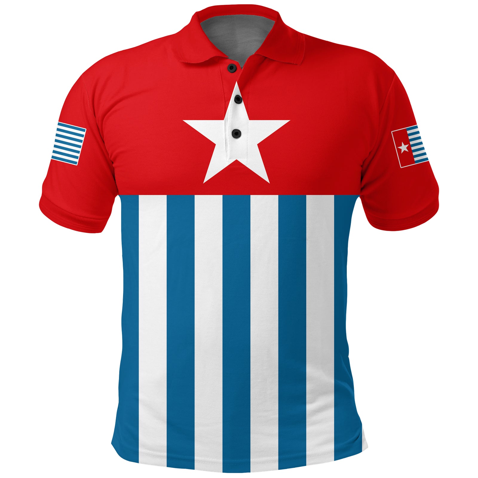 West Papua Polo Shirt Morning Star Flag LT4 Unisex Blue - Polynesian Pride
