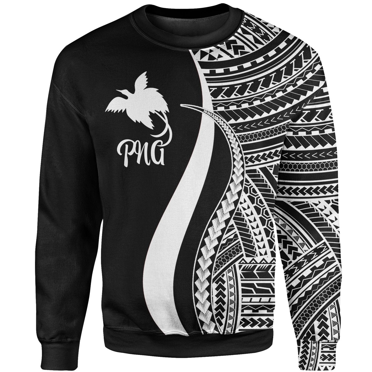 Papua New Guinea Sweatshirt - White Polynesian Tentacle Tribal Pattern Unisex White - Polynesian Pride