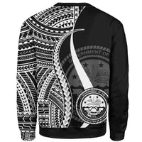 Federated States of Micronesia Custom Personalised Sweatshirt - White Polynesian Tentacle Tribal Pattern - Polynesian Pride