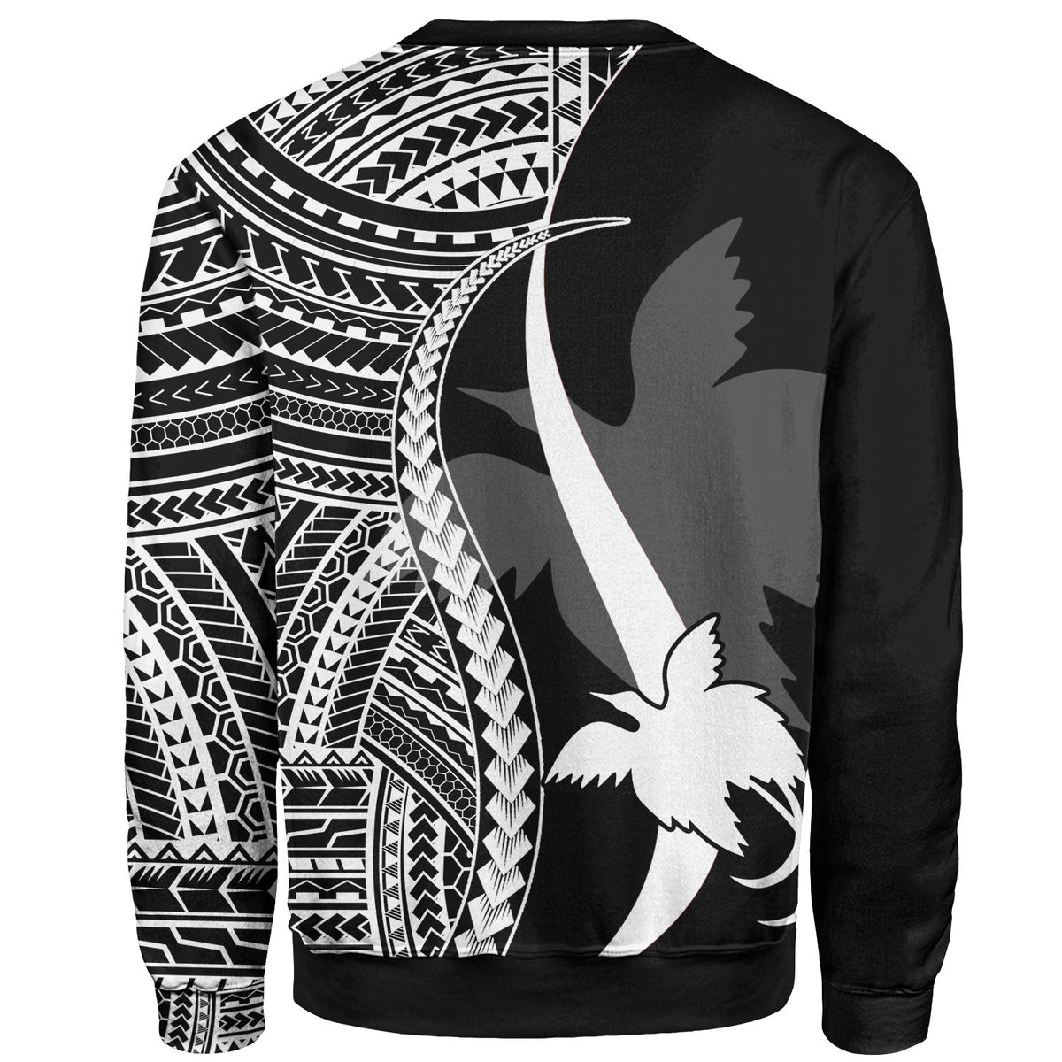 Papua New Guinea Custom Personalised Sweatshirt - White Polynesian Tentacle Tribal Pattern - Polynesian Pride