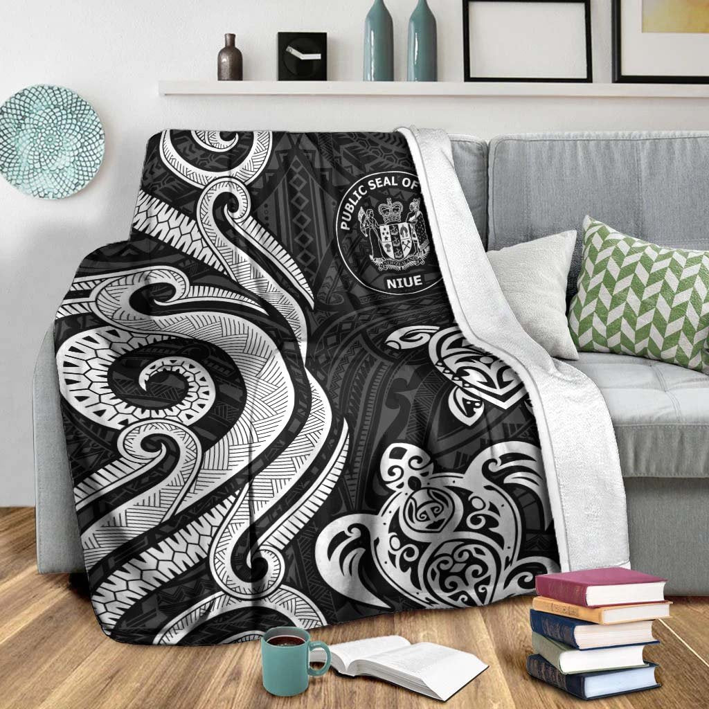 Niue Premium Blanket - White Tentacle Turtle - Polynesian Pride