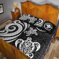 Hawaii Quilt Bed Set - White Tentacle Turtle - Polynesian Pride