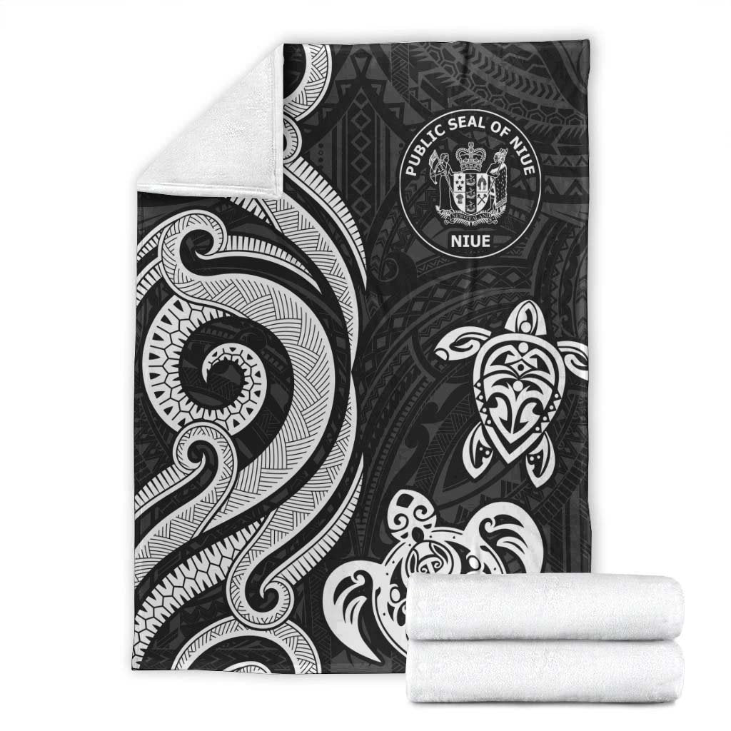 Niue Premium Blanket - White Tentacle Turtle - Polynesian Pride