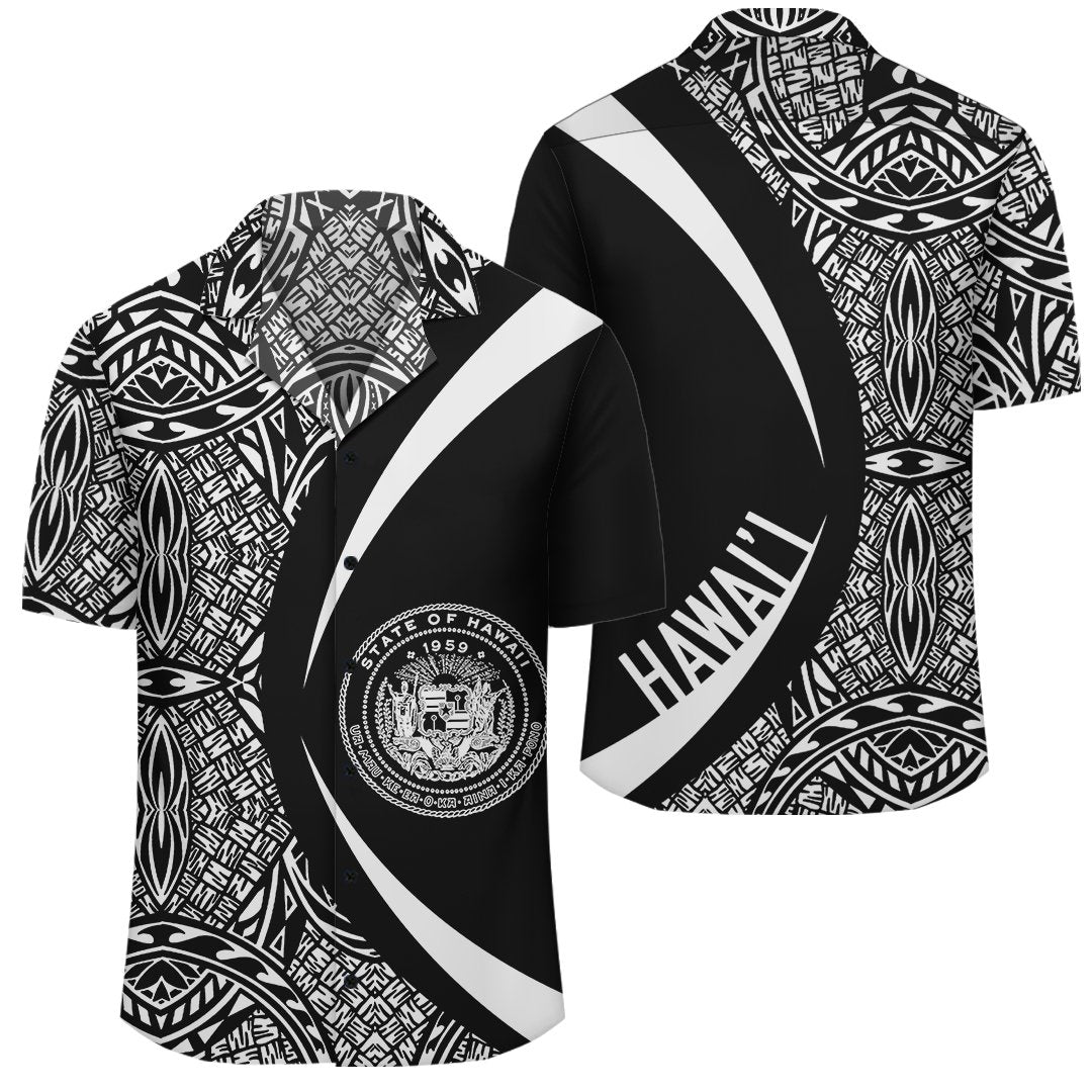 Hawaiian Shirt Coat Of Arm Polynesian Unisex White - Polynesian Pride