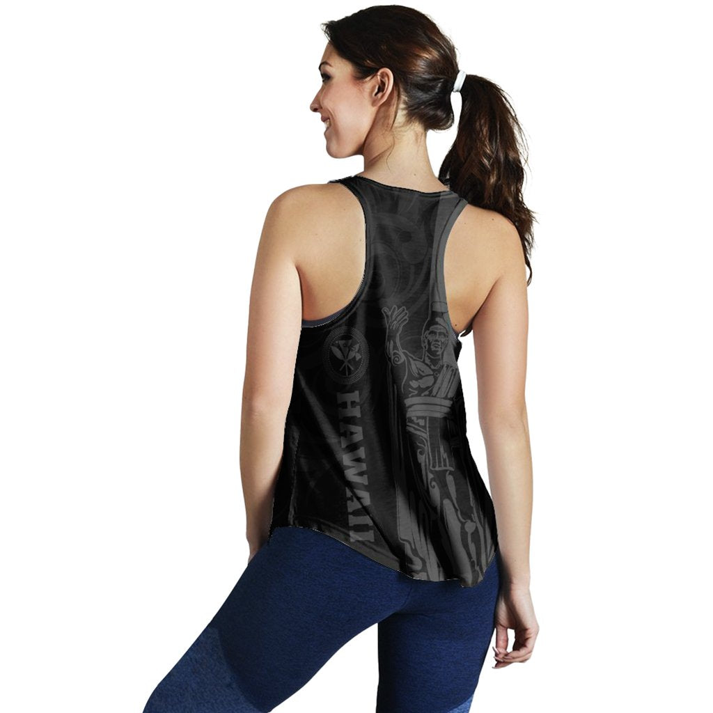 Hawaii King Polynesian Women's Racerback Tank - Lawla Style Gray - AH - Polynesian Pride