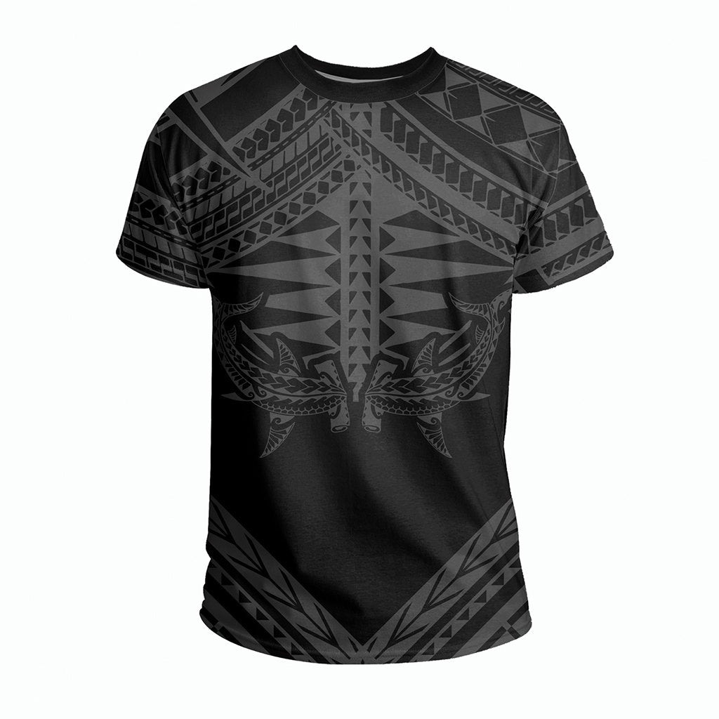 Hawaii Shark Polynesian Kanaka Gray T Shirt Candy Style - Polynesian Pride