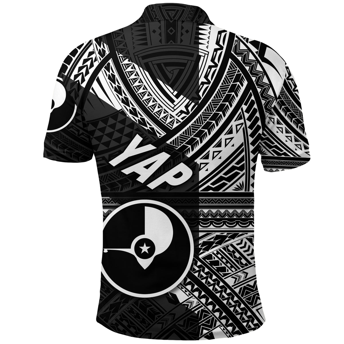FSM Yap Polo Shirt Original Style Black LT8 - Polynesian Pride