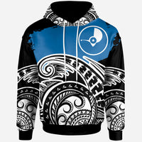 Yap Custom Hoodie Ethnic Style With Round Black White Pattern Unisex Black - Polynesian Pride