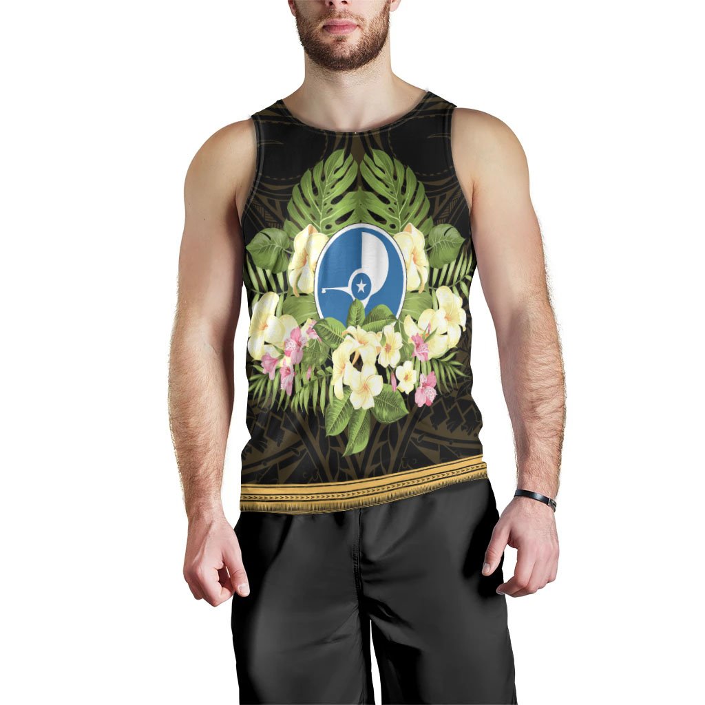 Yap State Men's Tank Top - Polynesian Gold Patterns Collection - Polynesian Pride
