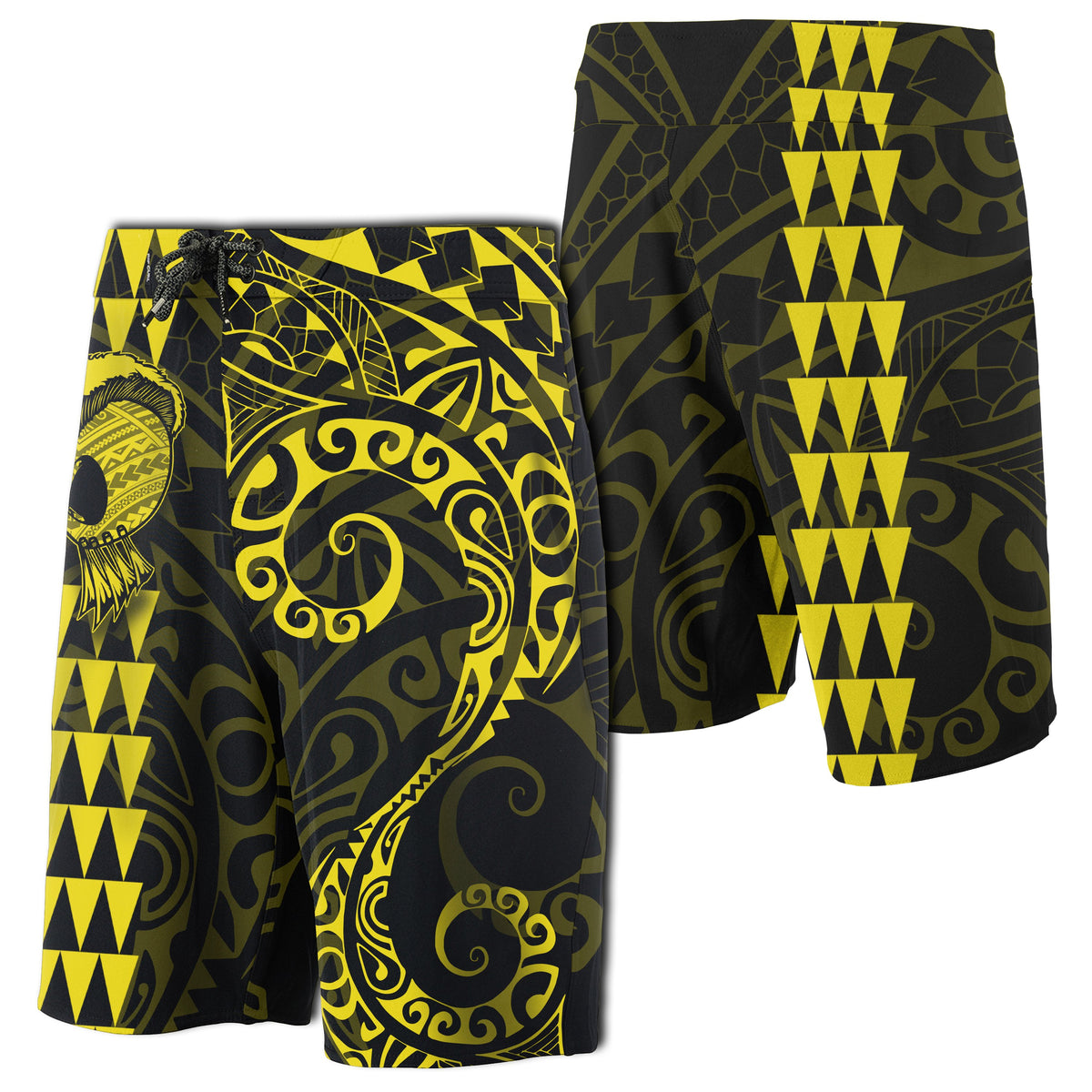 Hawaii Polynesian Warrior Board Shorts Yellow - Polynesian Pride
