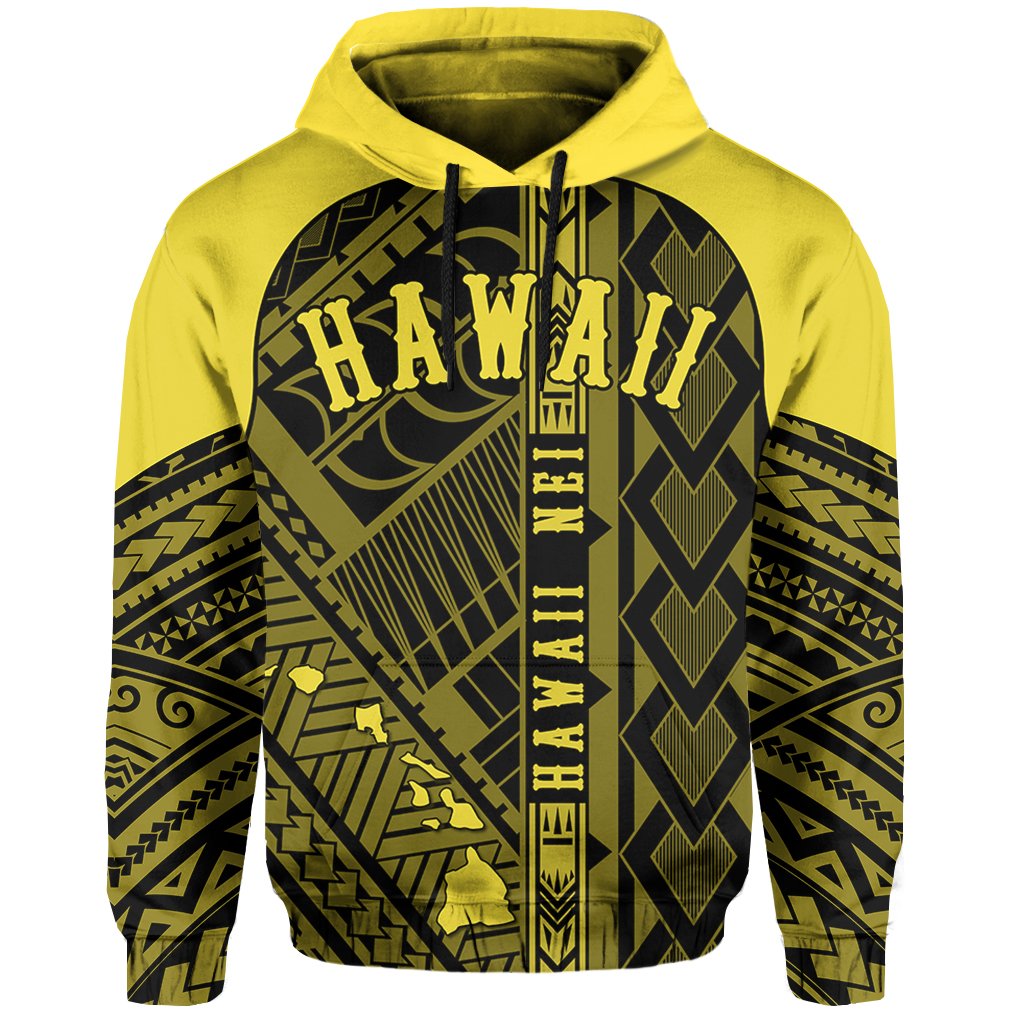 Hawaii Nei Hoodie Polynesian Yellow - Polynesian Pride