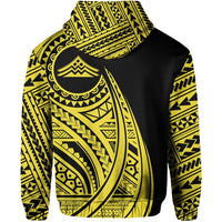 Hawaii Mauna Kea Polynesian Zip up Hoodie Tatoo Style Yellow - Polynesian Pride