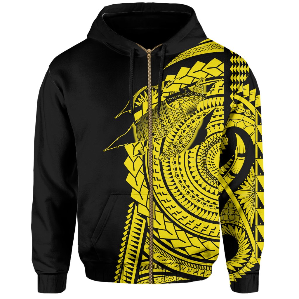 Hawaii Polynesian Zip Hoodie In My Heart Ryan Style Yellow - Polynesian Pride