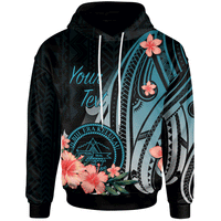 Palau Custom Hoodie Turquoise Polynesian Hibiscus Pattern Style Unisex Turquoise - Polynesian Pride