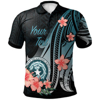 Northern Mariana Islands Custom Polo Shirt Turquoise Polynesian Hibiscus Pattern Style Unisex Turquoise - Polynesian Pride