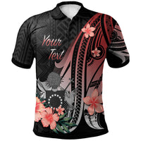 Cook Islands Custom Polo Shirt Red Polynesian Hibiscus Pattern Style Unisex Red - Polynesian Pride