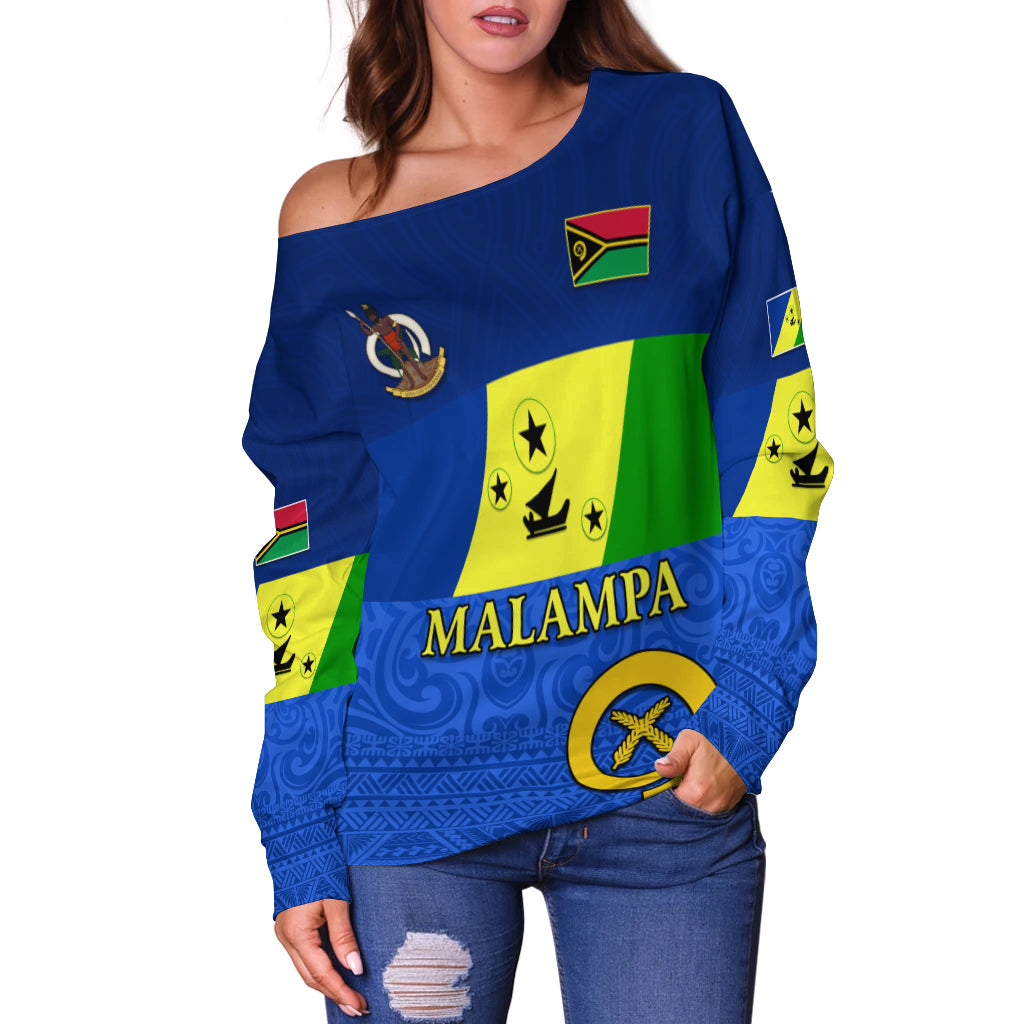 Malampa Province Off Shoulder Sweater Vanuatu Proud LT13 - Polynesian Pride