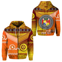 Custom Tonga Tailulu College and Tonga High School Hoodie Together Unique Style LT8 Zip Hoodie Orange - Polynesian Pride