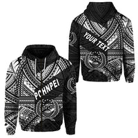 Custom FSM Pohnpei Zip Hoodie Original Style Black LT8 Unisex Black - Polynesian Pride