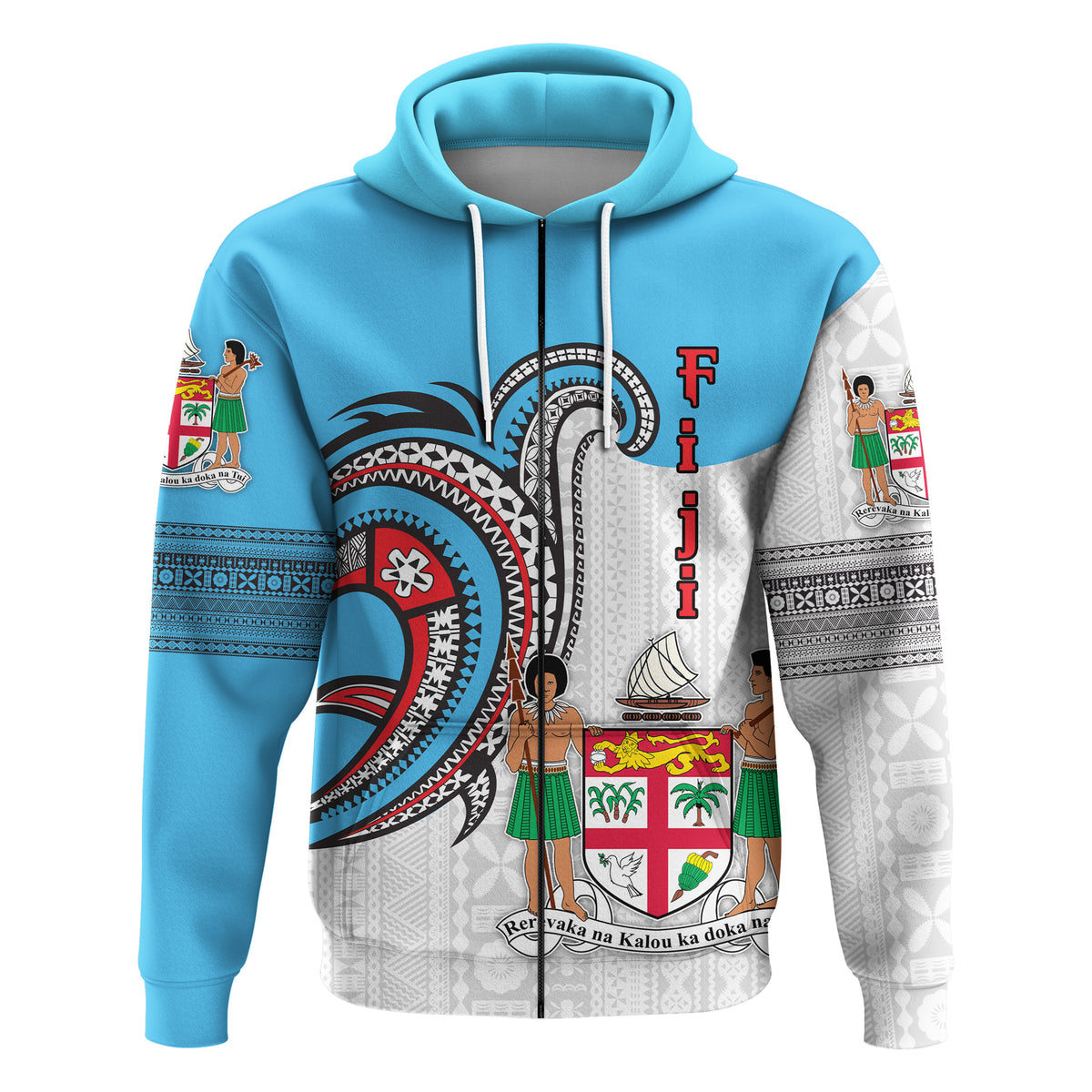 Custom Fiji Zip Hoodie Polynesian Special Style LT16 - Polynesian Pride
