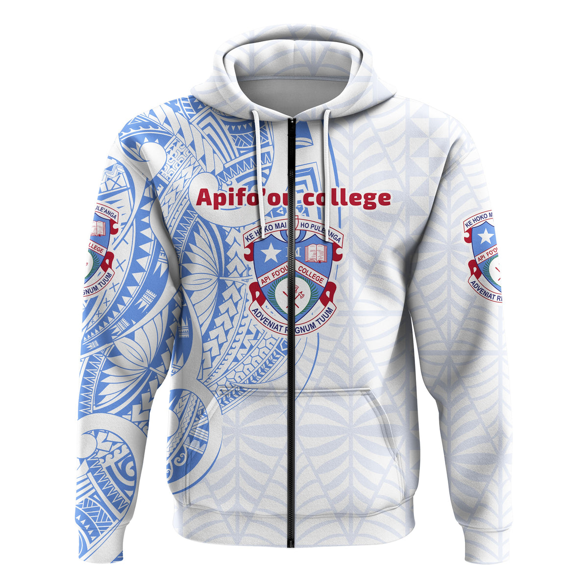 Custom Kolisi Apifoou College Zip Hoodie Polynesian Style - Polynesian Pride