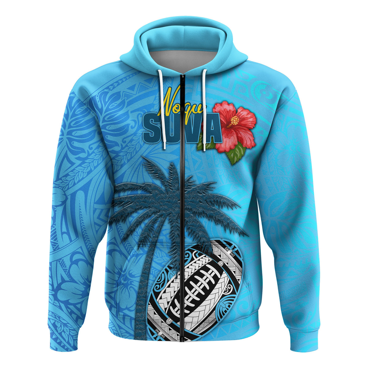 Custom Suva Zip Hoodie Fiji Sport Style - Polynesian Pride