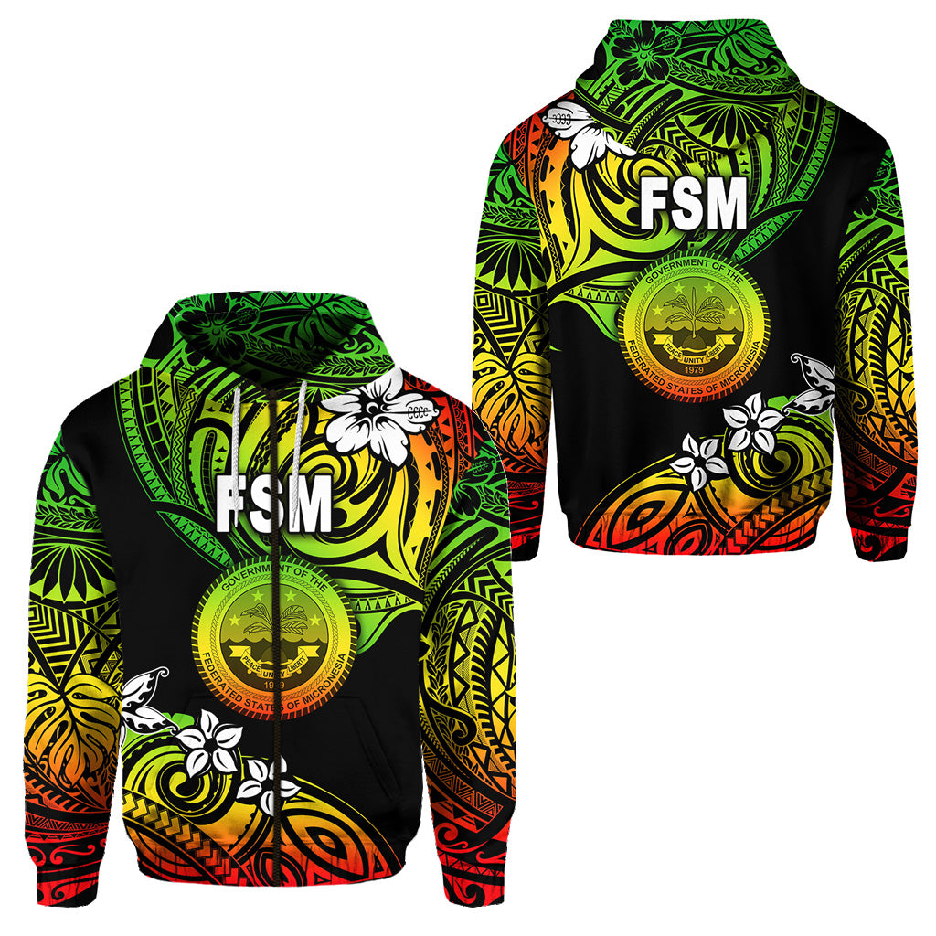 Federated States of Micronesia Zip Hoodie Unique Vibes Reggae LT8 Unisex Reggae - Polynesian Pride