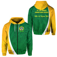 St. Leo Aresili Junior High School ZIP Hoodie Simplified Version LT8 Unisex Green - Polynesian Pride