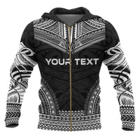 American Samoa Polynesian Chief Custom Zip up Hoodie Black Version - Polynesian Pride