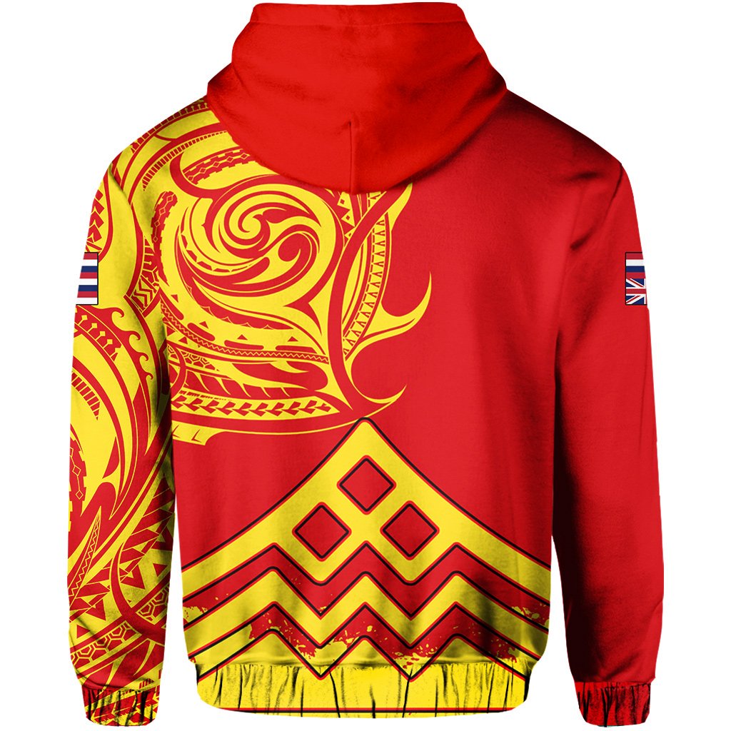 Hawaii Zipper Hoodie King Polynesian Mauna Kea - Polynesian Pride